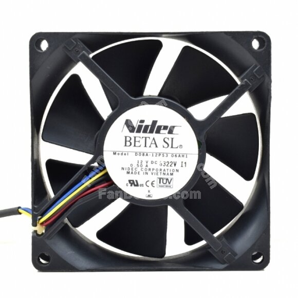Nidec D08A-12PS3 06AH1 DC 12V 0.50A 2 Wires / 3 Wires / 4 Wires Axial Cooling Fan